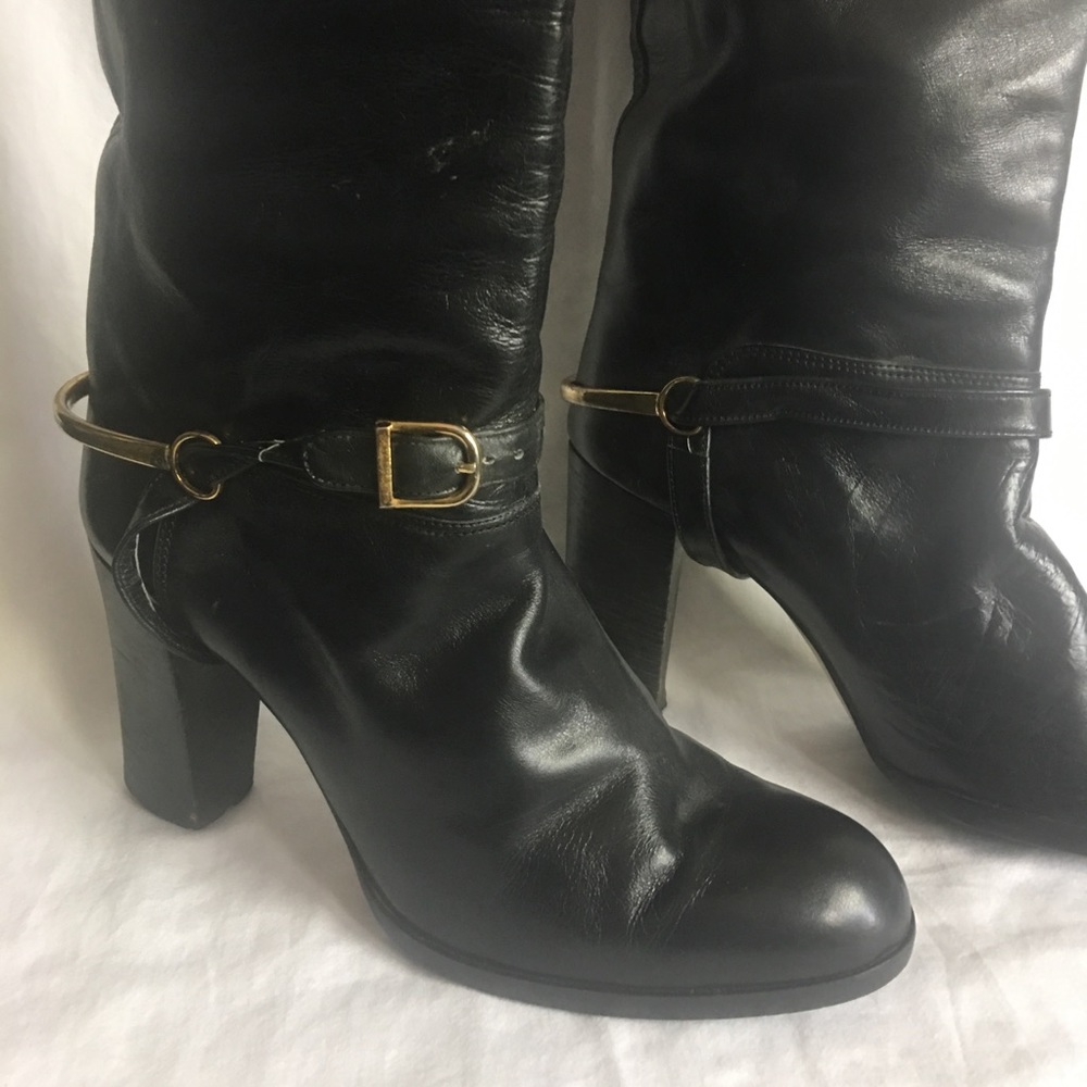 Black Leather Riding Boots